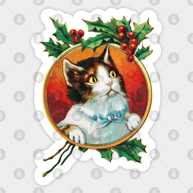 Christmas Cat Sticker by Nate's World of Tees